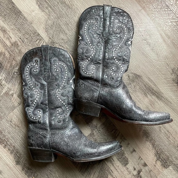 Safari exotic black leather boots size 8.5 - Picture 1 of 11